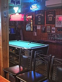 Pool table used for weekly tournaments